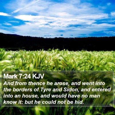 Mark 7:24 KJV Bible Verse Image