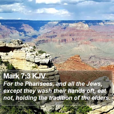 Mark 7:3 KJV Bible Verse Image