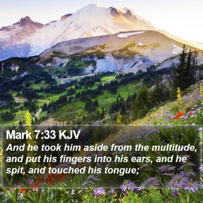 Mark 7:33 KJV Bible Verse Image