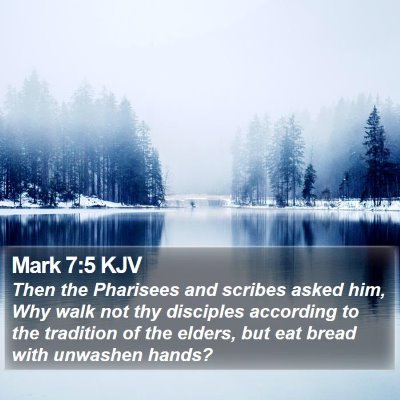 Mark 7:5 KJV Bible Verse Image