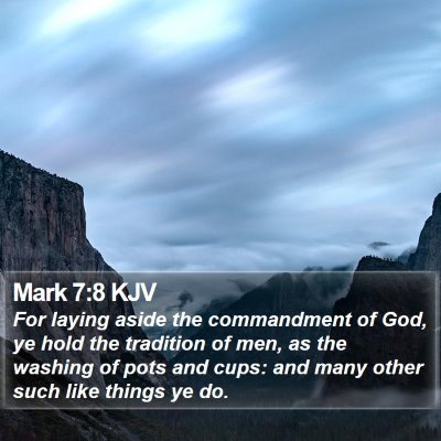 Mark 7:8 KJV Bible Verse Image