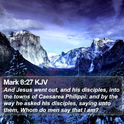 Mark 8:27 KJV Bible Verse Image