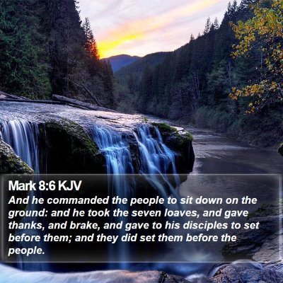 Mark 8:6 KJV Bible Verse Image