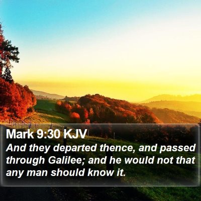Mark 9:30 KJV Bible Verse Image