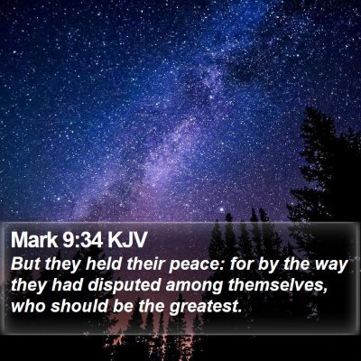 Mark 9:34 KJV Bible Verse Image