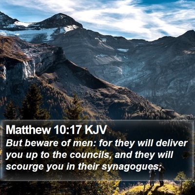 Matthew 10:17 KJV Bible Verse Image