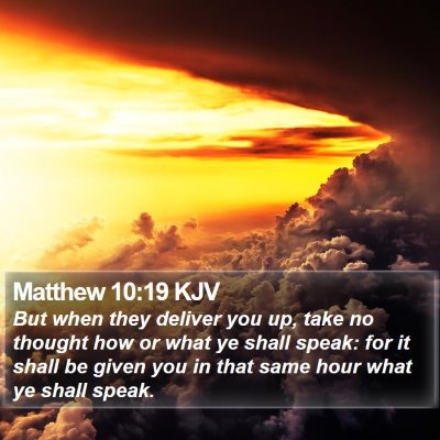 Matthew 10:19 KJV Bible Verse Image