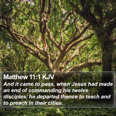 Matthew 11:1 KJV Bible Verse Image