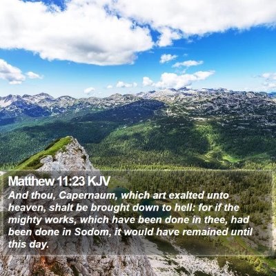 Matthew 11:23 KJV Bible Verse Image