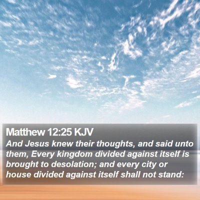 Matthew 12:25 KJV Bible Verse Image
