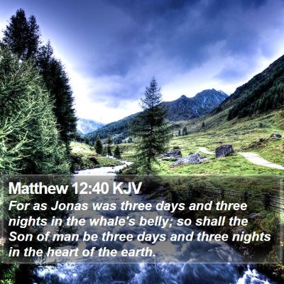 Matthew 12:40 KJV Bible Verse Image