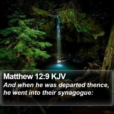Matthew 12:9 KJV Bible Verse Image