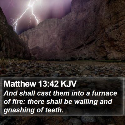 Matthew 13:42 KJV Bible Verse Image