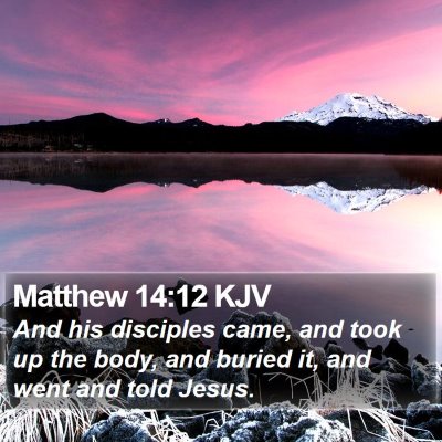 Matthew 14:12 KJV Bible Verse Image