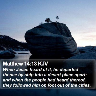 Matthew 14:13 KJV Bible Verse Image