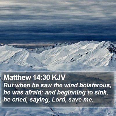 Matthew 14:30 KJV Bible Verse Image