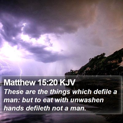 Matthew 15:20 KJV Bible Verse Image