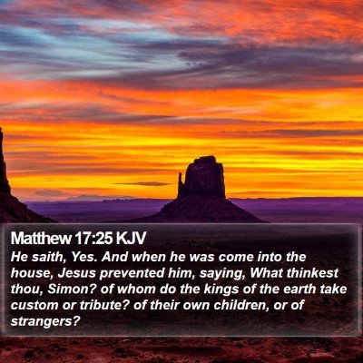 Matthew 17:25 KJV Bible Verse Image