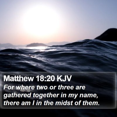 Matthew 18:20 KJV Bible Verse Image
