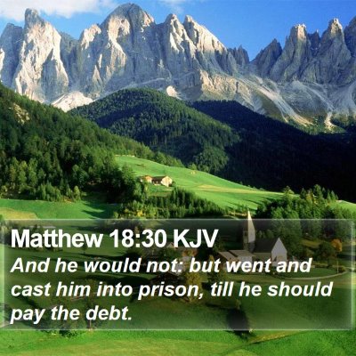 Matthew 18:30 KJV Bible Verse Image