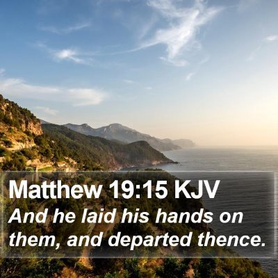 Matthew 19:15 KJV Bible Verse Image