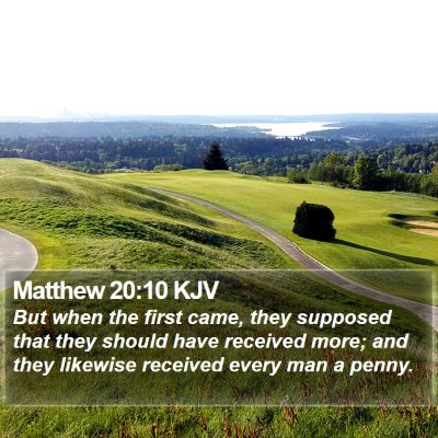 Matthew 20:10 KJV Bible Verse Image