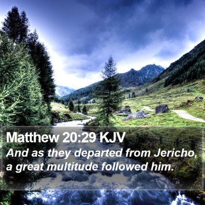 Matthew 20:29 KJV Bible Verse Image