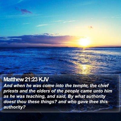 Matthew 21:23 KJV Bible Verse Image