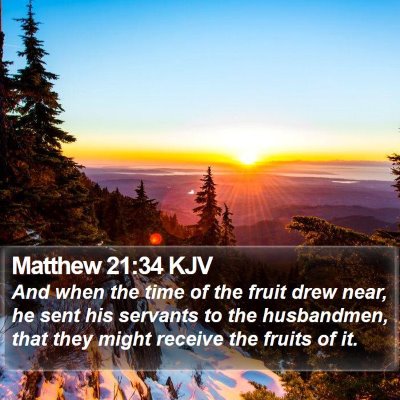 Matthew 21:34 KJV Bible Verse Image