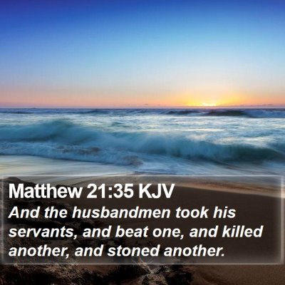 Matthew 21:35 KJV Bible Verse Image
