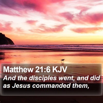 Matthew 21:6 KJV Bible Verse Image