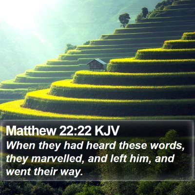 Matthew 22:22 KJV Bible Verse Image