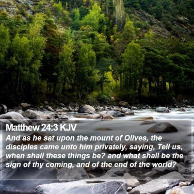 Matthew 24:3 KJV Bible Verse Image