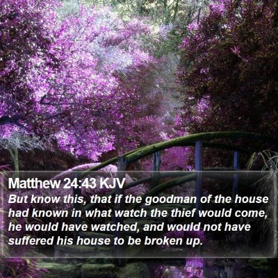 Matthew 24:43 KJV Bible Verse Image