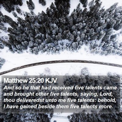 Matthew 25:20 KJV Bible Verse Image