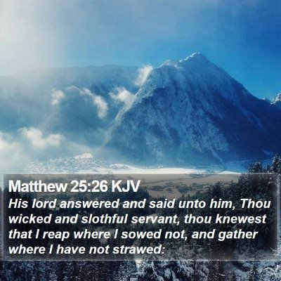 Matthew 25:26 KJV Bible Verse Image