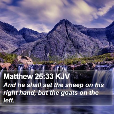 Matthew 25:33 KJV Bible Verse Image