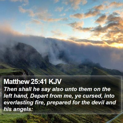 Matthew 25:41 KJV Bible Verse Image