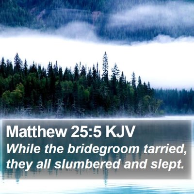 Matthew 25:5 KJV Bible Verse Image
