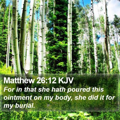 Matthew 26:12 KJV Bible Verse Image