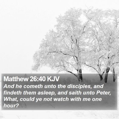 Matthew 26:40 KJV Bible Verse Image
