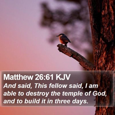 Matthew 26:61 KJV Bible Verse Image