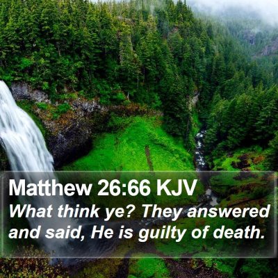 Matthew 26:66 KJV Bible Verse Image