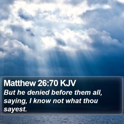 Matthew 26:70 KJV Bible Verse Image