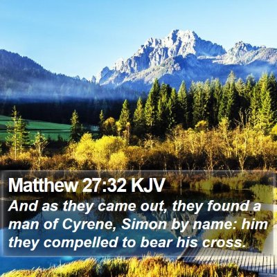 Matthew 27:32 KJV Bible Verse Image