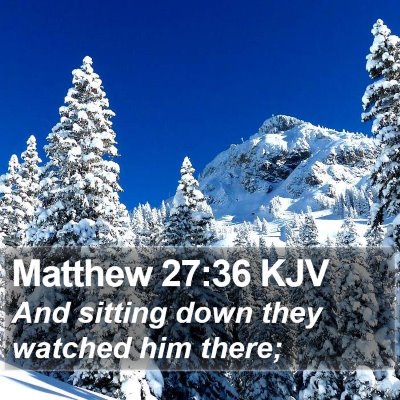 Matthew 27:36 KJV Bible Verse Image