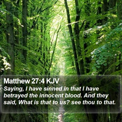 Matthew 27:4 KJV Bible Verse Image