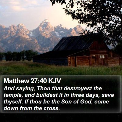 Matthew 27:40 KJV Bible Verse Image
