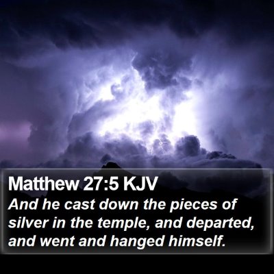 Matthew 27:5 KJV Bible Verse Image