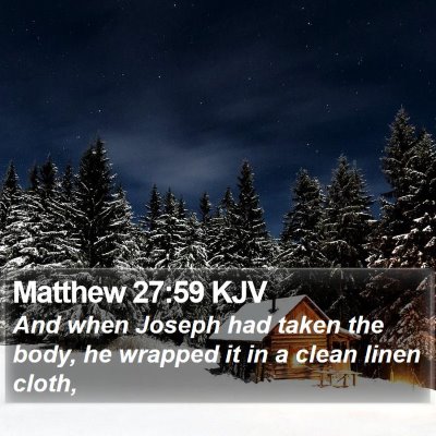 Matthew 27:59 KJV Bible Verse Image
